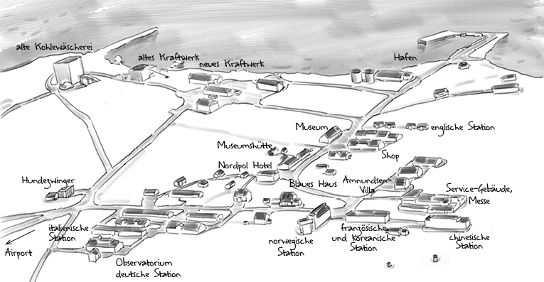 Plan Wissenschaftler-Dorf Ny Alesund